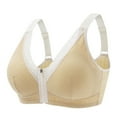 thumbnail image 1 of JGTDBPO Front Closure Bras For Women Plus Size Comfortable Full Coverage Bras Front Zipper Bras Post Surgery Vest Breathable Gathering Front Opening Buckle Bra Wireless Minimizer Bra Everyday Bra, 1 of 3