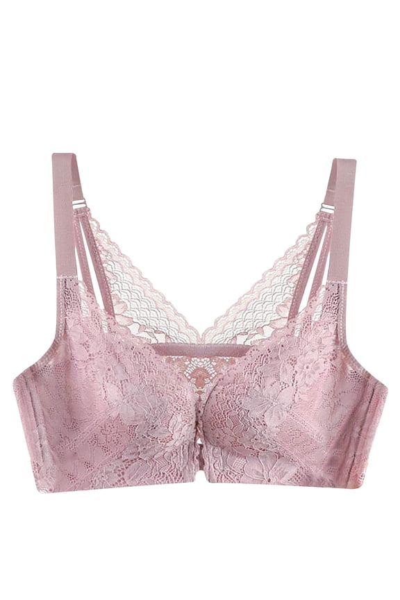Front Closure Bras For Women No Underwire Plus Size Full Coverage Bras Front Snap Bras Post Surgery Front Closure Brassiere Sports Bra Wireless Minimizer Bra