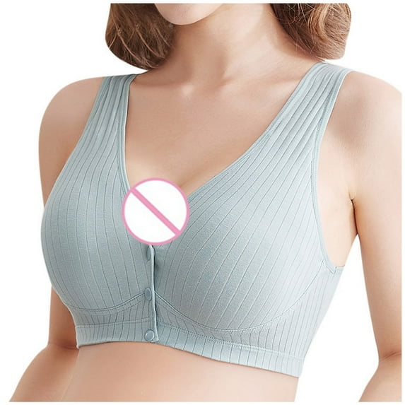 JGTDBPO Front Closure Bras For Women No Underwire Plus Size Full Coverage Bras Front Snap Bras Post Surgery Front Closure Brassiere Sports Bra Wireless Minimizer Bra