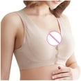 thumbnail image 1 of JGTDBPO Front Closure Bras For Women No Underwire Plus Size Full Coverage Bras Front Snap Bras Post Surgery Front Closure Brassiere Sports Bra Wireless Minimizer Bra, 1 of 4