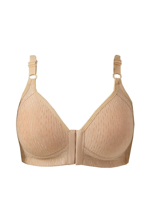 Front Closure Bras For Women No Underwire Plus Size Full Coverage Bras Front Snap Bras Post Surgery Front Closure Brassiere Sports Bra Wireless Minimizer Bra