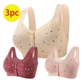 thumbnail image 1 of JGTDBPO Front Closure Bras For Women No Underwire Plus Size Full Coverage Bras Front Snap Bras Post Surgery Front Closure Brassiere Sports Bra Wireless Minimizer Bra Everyday Bra, 1 of 8