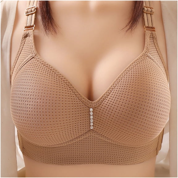 JGTDBPO Front Closure Bras For Women No Underwire Plus Size Full Coverage Bras Front Snap Bras Post Surgery Front Closure Brassiere Sports Bra Wireless Minimizer Bra