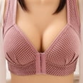 thumbnail image 1 of JGTDBPO Front Closure Bras For Women No Underwire Plus Size Full Coverage Bras Front Snap Bras Post Surgery Front Closure Brassiere Sports Bra Zip Wireless Minimizer Bra, 1 of 7