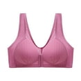 thumbnail image 1 of JGTDBPO Front Closure Bras For Women No Underwire Plus Size Full Coverage Bras Front Snap Bras Post Surgery Front Closure Brassiere Sports Bra Zip Wireless Minimizer Bra, 1 of 7