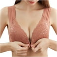 thumbnail image 1 of JGTDBPO Front Closure Bras For Women No Underwire Plus Size Lace Patchwork Full Coverage Bras Front Snap Bras Post Surgery Front Closure Brassiere Sports Bra Wireless Minimizer Bra, 1 of 7