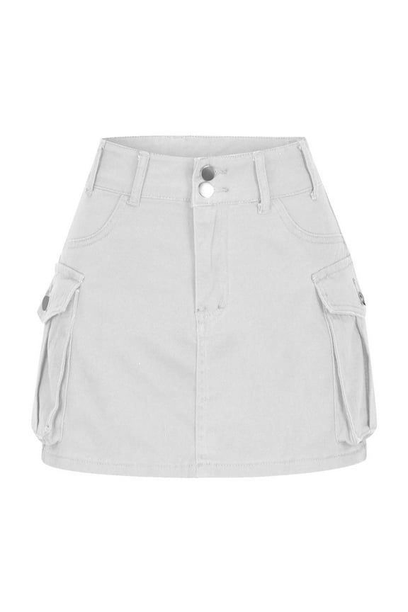 High Stretchy Cargo Skirt for Women Denim Mini Cargo Denim Skirt with Pocket Y2k Mini Skirt Women's Hiking Cargo Skort Skirt