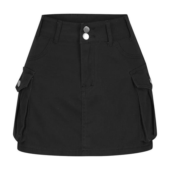 JGTDBPO High Stretchy Cargo Skirt for Women Denim Mini Cargo Denim Skirt with Pocket Y2k Mini Skirt Women's Hiking Cargo Skort Skirt