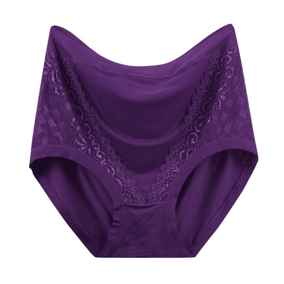 JGTDBPO High Waist Underwear for women Plus Size Ladies lace Cotton Panties Soft Breathable physiological Panties hip lifting Stretch Seamless Ladies Briefs
