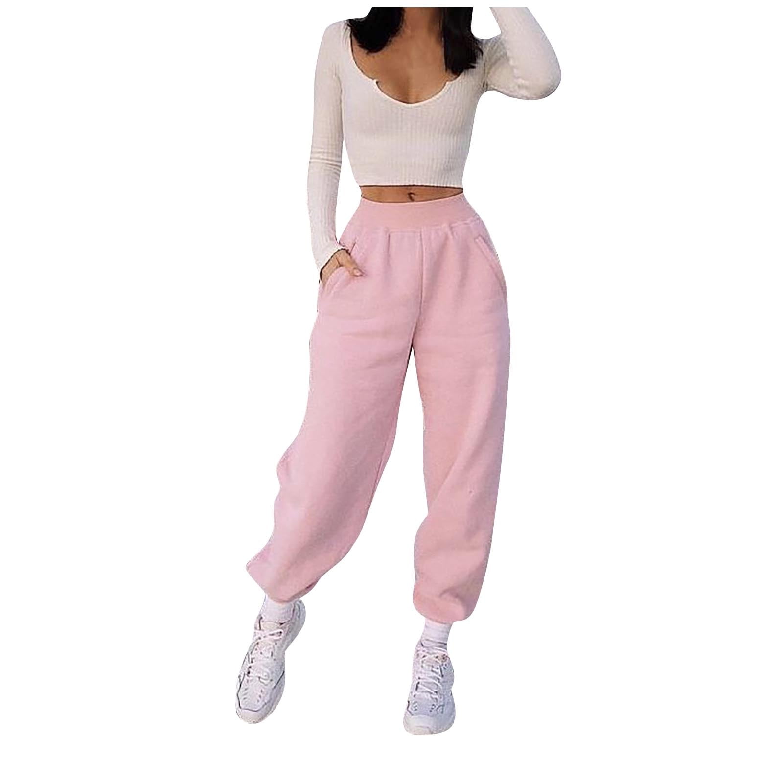 Anjikang Baggy Sweatpants for Women Teen Girl Trendy Hip Hop Y2K Joggers  Pants Gym Work Casual High Waist Straight Trousers