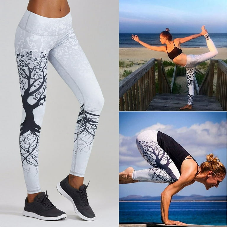 JGTDBPO High Waisted Leggings For Women No See-Through-Soft Big Tree  Printing Long Sports Pants Loose Casual Long Yoga Pants Trousers Gym  Fitness