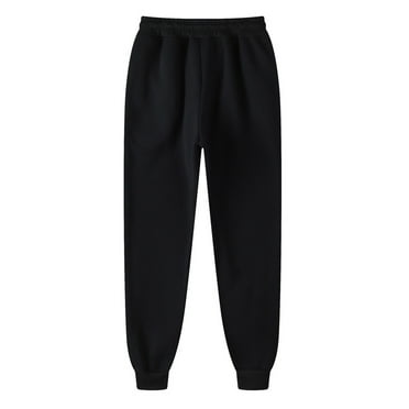 JGTDBPO Hip-Hop Sweatpants for Men with Pockets Men Thick Lined Athletic Jogger Pants Elastic Bottom High Waist Warm Pants Fleece Drawstring Lace Up Corded Feet Trousers Slacks Legging