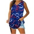 thumbnail image 1 of JGTDBPO Independence Day T-Shirt For Women Plus Size Summer Tank Tops In Red White And Blue Stylish Top Women Short Sleeveless V-Neck Independence Day Loose T-Shirt Blouse Tops Vest, 1 of 5