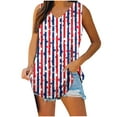 thumbnail image 1 of JGTDBPO Independence Day T-Shirt For Women Plus Size Summer Tank Tops In Red White And Blue Stylish Top Women Short Sleeveless V-Neck Independence Day Loose T-Shirt Blouse Tops Vest, 1 of 5