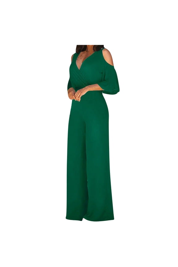 Jumpsuits For Women Casual Summer Rompers Short Sleeve V Neck Tops Jumpsuits Loose Spaghetti Strap Baggy Overalls Jumpers With Pockets 2023