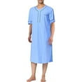 thumbnail image 1 of JGTDBPO Kaftan Robe for Men Men's Nightshirt Casual Long Sleeve Button Down Loose Sleep Shirt Thobe Muslims Dresses Side Split Gown Shirt Soft Comfy Nightgown, 1 of 13