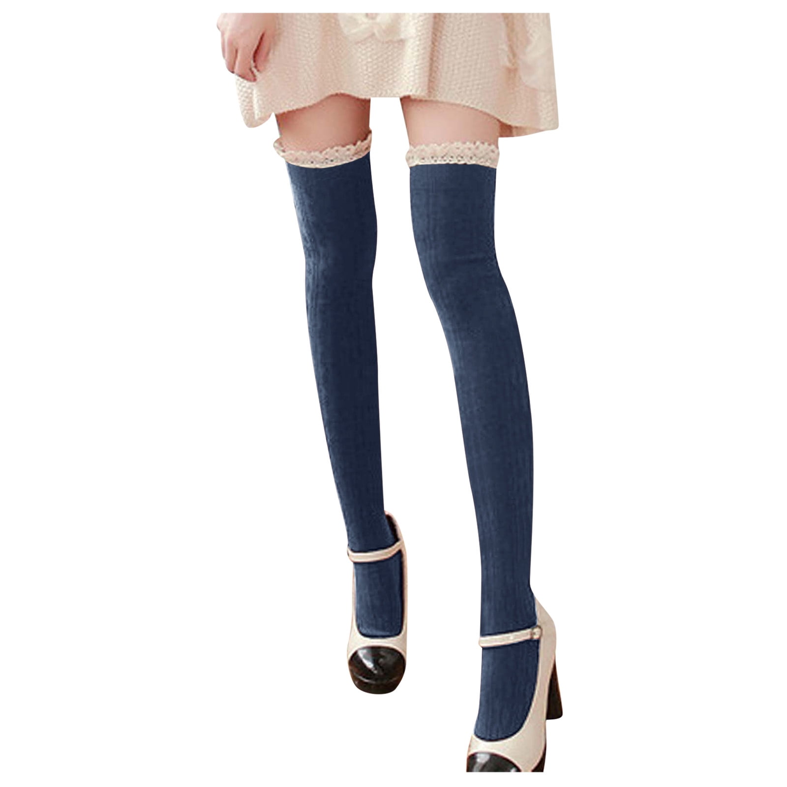 JGTDBPO Knee High Stockings For Women Solid Color Knee-High