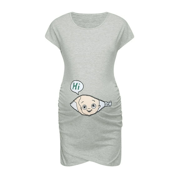 JGTDBPO Maternity Dress For Women Pregnant Dress Sleeveless Medium Long Printed Round Neck Pregnant Dress Nursing Dresses