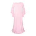 thumbnail image 1 of JGTDBPO Maternity Dress For Women Wedding Guest Pregnants Photography Photo Shoot Off Shoulder Solid Color Dress Baby Shower Dress Ruffles Nursing Long Dress, 1 of 5