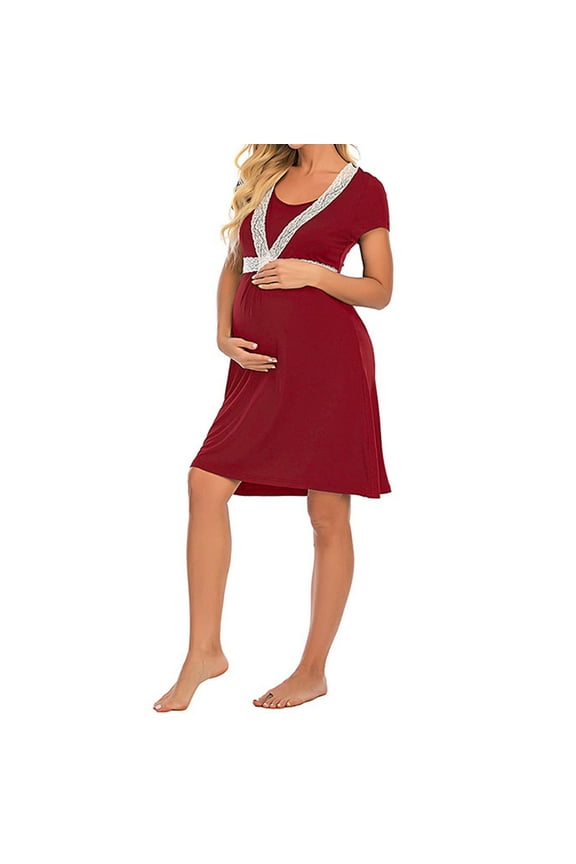 Maternity Dress For Women Photoshoot Plus Size Summer Dress Slip Dress Short Sleeved Maternity Tank Dress Nursing Dress Breastfeeding Pregnant Women Clothes