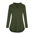 thumbnail image 1 of JGTDBPO Maternity Tunic Tops For Women To Wear With Leggings Slim Fit Tee Top Pregnancy Basic Solid Color Nusring V-Neck Long Sleeve Shirt For Daily Wear Breastfeeding Casual Clothe Top Blouse, 1 of 8