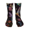 thumbnail image 1 of Xecao Humming Bird Print Fashion No Heel Casual Crew Socks Cushioned Breathable for Men Women - Moisture wicking,Not easy to fade Suitable for daily, 1 of 7