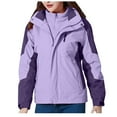 thumbnail image 1 of JGTDBPO Outdoor Jacket For Women Waterproof Lightweight Hardshell Jacket Three-In-One Detachable Cap Hooded Outdoor Recreation Sports Interchange Jacket Windbreaker Raincoat For Hiking Travel Running, 1 of 6
