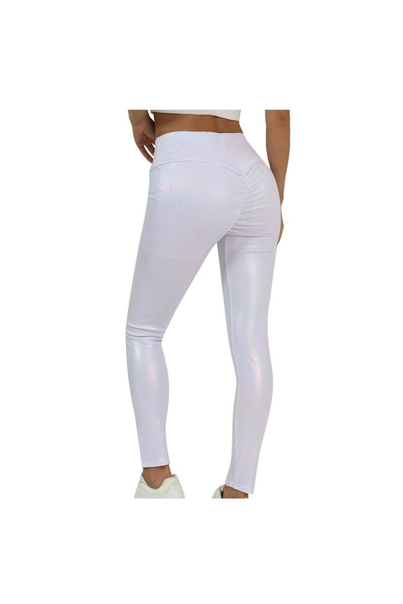 Peach Pearlescent Leather Pants For Women Bright Sports Pants Tight Hip Lifting Fitness Pants Quick Drying Breathable Yoga Pants