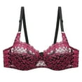 thumbnail image 1 of JGTDBPO Plue Size Bras for women Lace Embroidery Comfortable Brassiere Push Up Hollow Out Bra Underwear Minimizer Everyday bra Full Coverage Bra with Adjustable shoulder strap, 1 of 3