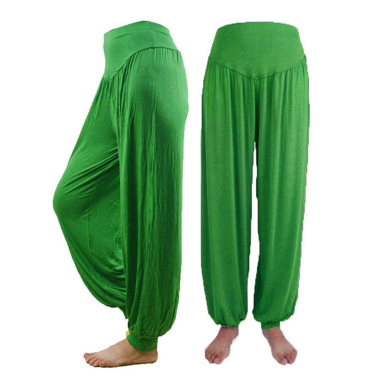 JGTDBPO Plus Size Wide Leg Yoga Pants For Women Loose Comfy Flare  Sweatpants With Pockets High Waist Stretch Pants Solid Color Lantern Pants