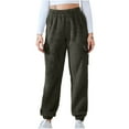thumbnail image 1 of JGTDBPO Plush Fuzzy Pajama Pants for Women Elastic Waist Wide Leg Straight Leg Pants Warm Cozy Pj Bottoms Lounge Pants Fleece Sweatpants Sleepwear, 1 of 6