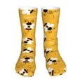 thumbnail image 1 of Xecao Cute Bee Butterfly Yelllow Print Fashion No Heel Casual Crew Socks Cushioned Breathable for Men Women - Moisture wicking,Not easy to fade Suitable for daily, 1 of 7