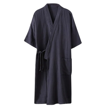 HAORUN Men Japanese Long Kimono Coat Outwear Cardigan Yukata Bathrobe ...