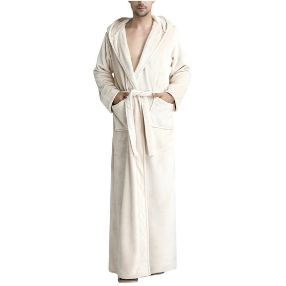 fheaev Robes For Men Classic Unisex Premium Cotton Warm Night Gown Bathrobe Luxury Soft Thick And Fleece Plush Long Terry Cloth Household Sashes Clothes Bathrobe Long Couple Pajamas