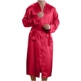 thumbnail image 1 of JGTDBPO Robes For Men Lace Up Solid Color Belt Pocket Imitation Silk Homewear Long Night Gown Bathrobe Pajama Household Sashes Loungewear Clothes Loose Cardigan Bathrobe Long Pajama Robe, 1 of 3