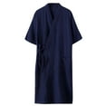 thumbnail image 1 of JGTDBPO Robes For Men Soft Nightgown Bathrobe Luxury Cloth Household Sashes Pokets Loungewear Clothes Bathrobe Long Cardigan Bathrobe Men'S Home Clothes Short Sleeve, 1 of 3