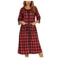 thumbnail image 1 of JGTDBPO Robes for Women Zipper Robe 3/4 Sleeve Nightgown Sleepwear Full Length Duster Housecoats Loungewear with Pockets Loose Pajamas, 1 of 5
