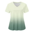 thumbnail image 1 of JGTDBPO Scrubs Top For Women V-Neck Workwear Soft Stretch Easy Care With Pocket Pullover Blouse Gradient Solid Color Short Sleeve Working Uniform Tops Medical Scrub Shirts, 1 of 3