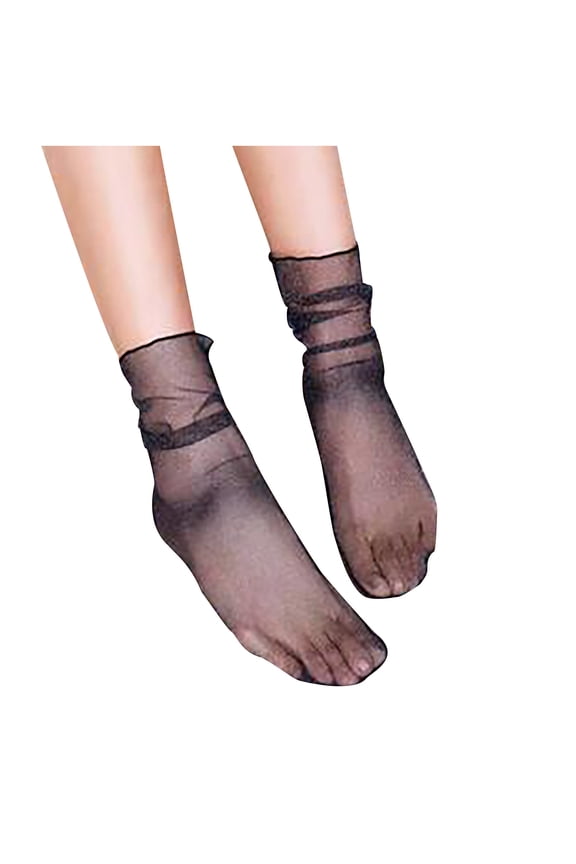 Socks For Women Mesh Ladies Breathability Thin Elastic Sheer Socks Girl Mesh Sheer Crew Sock Silk Lace Fishnet Ultra Thin Tulle Ankle See Through Novelty Valentine Gift Sock