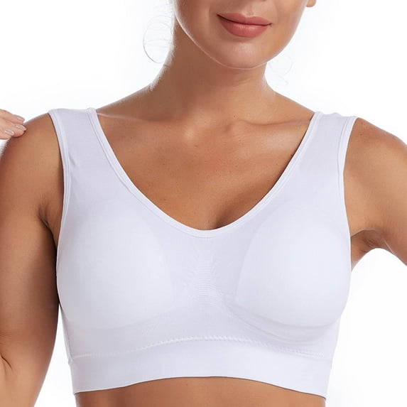 JGTDBPO Sports Bras for Women Wireless Comfortable Seamless Sleep Yoga Full Coverage Sports Bras with Removable Pads Everyday Bra Minimizer Bra