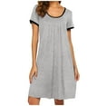 thumbnail image 1 of JGTDBPO Summer T-Shirts Dresses For Women Short Sleeves Nightgown Super Soft Sleepwear Comfy Cotton Nightshirts With Pocket Pajama Dress Causal Loose Fit Home Wear, 1 of 5