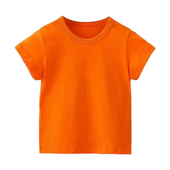 JGTDBPO Summer T-Shirts for Toddler Baby Boys Girl Comfortable Solid Color Crew Neck Short Sleeve Cotton T-shirt Top
