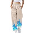 thumbnail image 1 of JGTDBPO Sweatpants For Women Baggy Lounge Ankle Banded Flame Printing Pants Elastic Tie Waist High Waist Drawstring With Pockets Long Pants Sporty Gym Athletic Fit Jogger Workout Cinch Bottom Trousers, 1 of 4