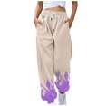 thumbnail image 1 of JGTDBPO Sweatpants For Women Baggy Lounge Ankle Banded Flame Printing Pants Elastic Tie Waist High Waist Drawstring With Pockets Long Pants Sporty Gym Athletic Fit Jogger Workout Bottom Trousers, 1 of 4