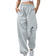thumbnail image 1 of JGTDBPO Sweatpants For Women Baggy Lounge Pants Ankle Banded Printing Pants Elastic Tie Waist Drawstring With Pockets Long Pants Athletic Fit Jogger Workout Cinch Bottom Trousers, 1 of 1