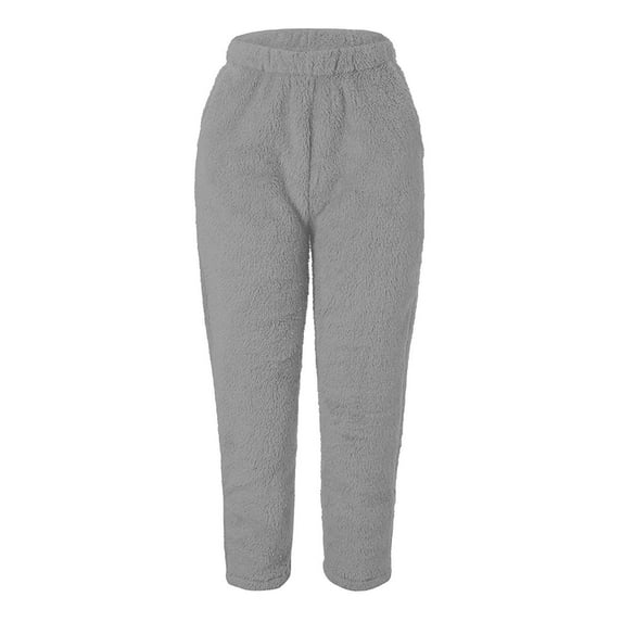 JGTDBPO Sweatpants For Women Baggy Lounge Pants Elastic Tie Waist Drawstring With Pockets Long Pants Athletic Warm Fitness Sport Leggings Winter Thickened Fleece Jogger Workout Cinch Bottom Trousers