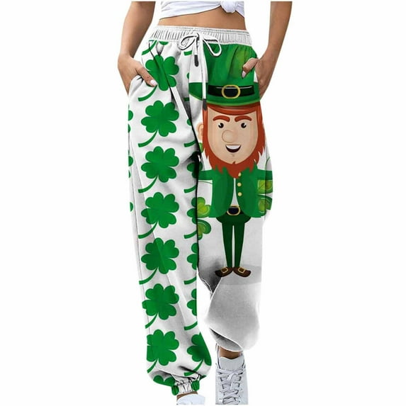 JGTDBPO Sweatpants For Women High Waist Baggy Lounge Ankle Banded Printing Pants Elastic Tie Waist Drawstring With Pockets Long Straight Pants Athletic Fit Jogger Workout Cinch Bottom Trousers