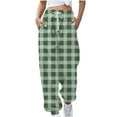 thumbnail image 1 of fheaev Sweatpants For Women Baggy Ankle Banded Checker Printed Pants Elastic Waist High Waist Drawstring With Pockets Long Pants Sporty Gym Athletic Fit Jogger Workout Bottom Trousers, 1 of 5