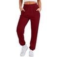 thumbnail image 1 of JGTDBPO Sweatpants For Women Baggy Pants Ankle Banded Pants Elastic Tie Waist With Pockets Long Straight Pants Athletic Fit Solid Color Jogger Workout Bottom Trousers, 1 of 8