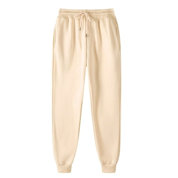 gakvbuo Sweatpants For Women Winter Solid Color High Waist Warm Pants Thick Lined Athletic Jogger Drawstring Lace-Up Thermal Lined Sweatpants With Pockets